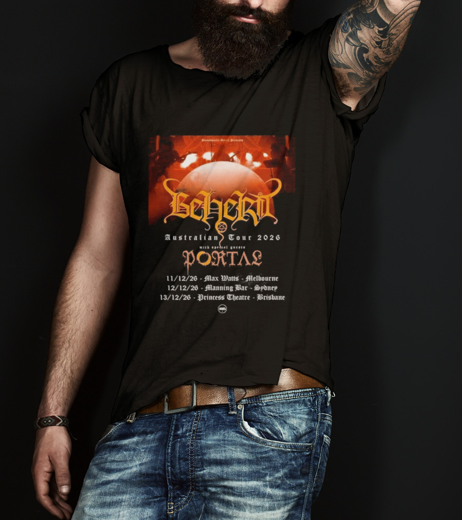 Sombre Dessein Beherit Australian Tour 2026 Special Guests Portal Tour Dates T-Shirt