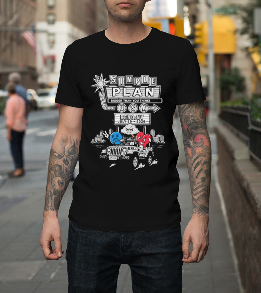 Simple Plan USA Reno NV Grand Theatre July 29 2026 Event T-Shirt