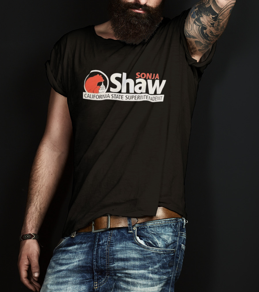 SONJA SHAW California State Superintendent Red Bear California Capitol T-Shirt