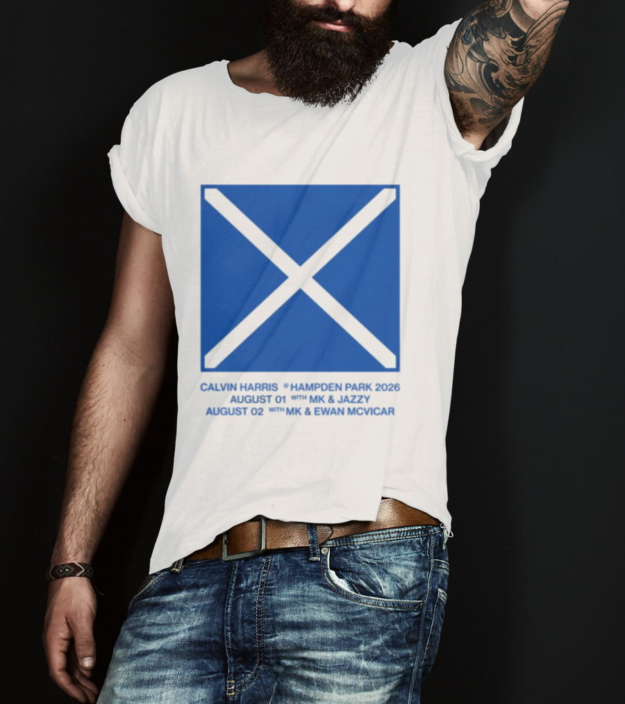 Calvin Harris Hampden Park 2023 Ecru Saltire August MK Jazzy Amber Cox MK Smart Ecuador T-Shirt