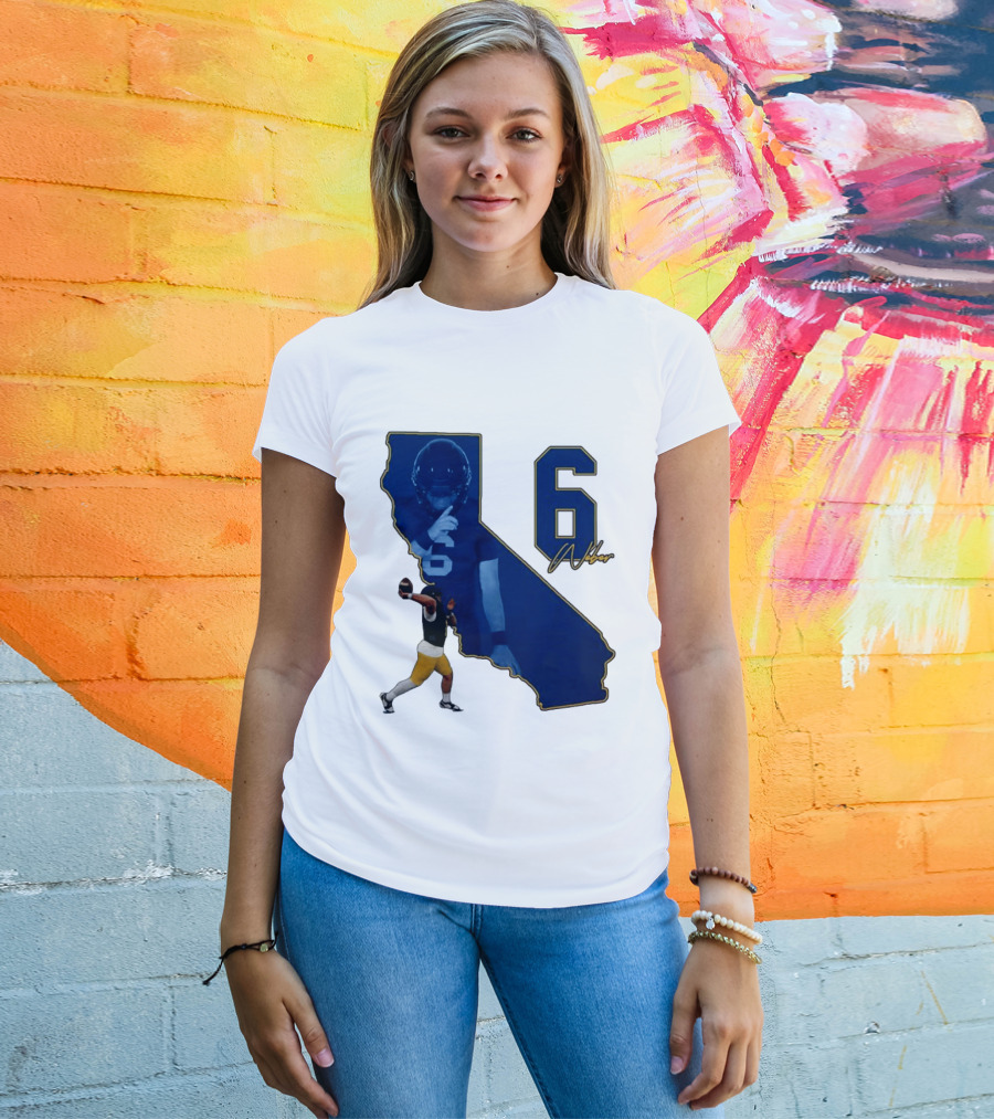 Dane Weber Number 6 California Golden Bears NCAA Map T-Shirt