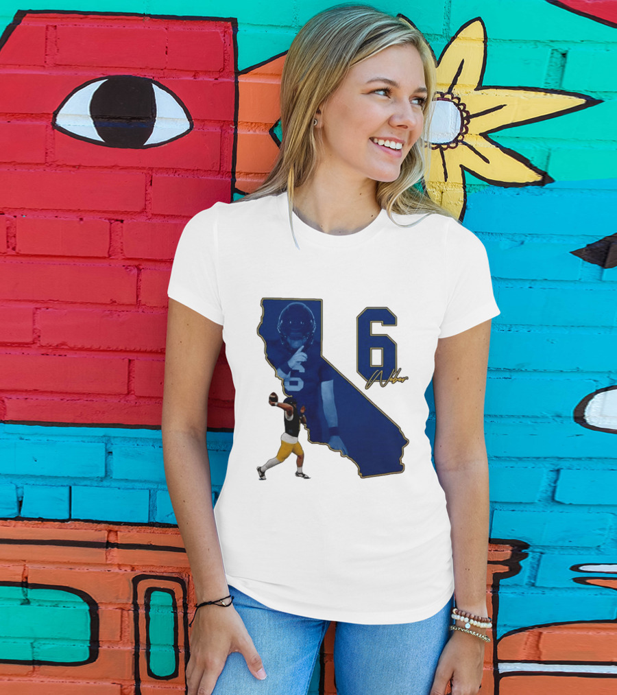 Dane Weber Number 6 California Golden Bears NCAA Map T-Shirt