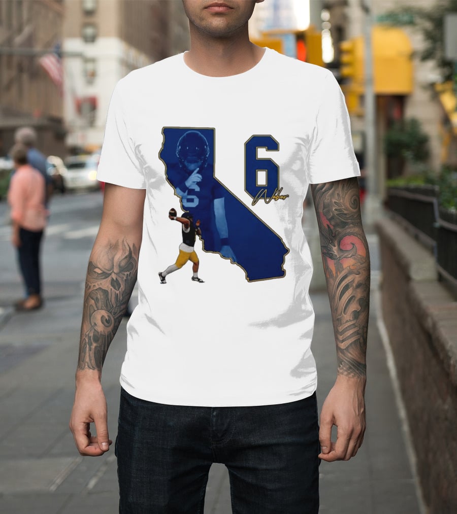 Dane Weber Number 6 California Golden Bears NCAA Map T-Shirt