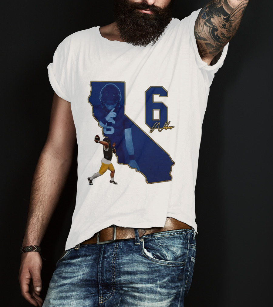 Dane Weber Number 6 California Golden Bears NCAA Map T-Shirt