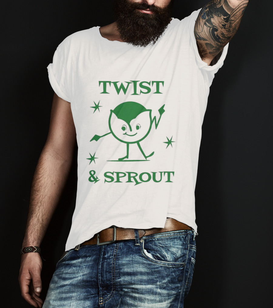 Twist And Sprout Dancing Vegetable Character Fun T-Shirt
