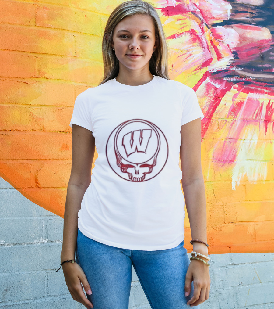 Grateful Dead Wisconsin Badgers Collaboration Skully W T-Shirt