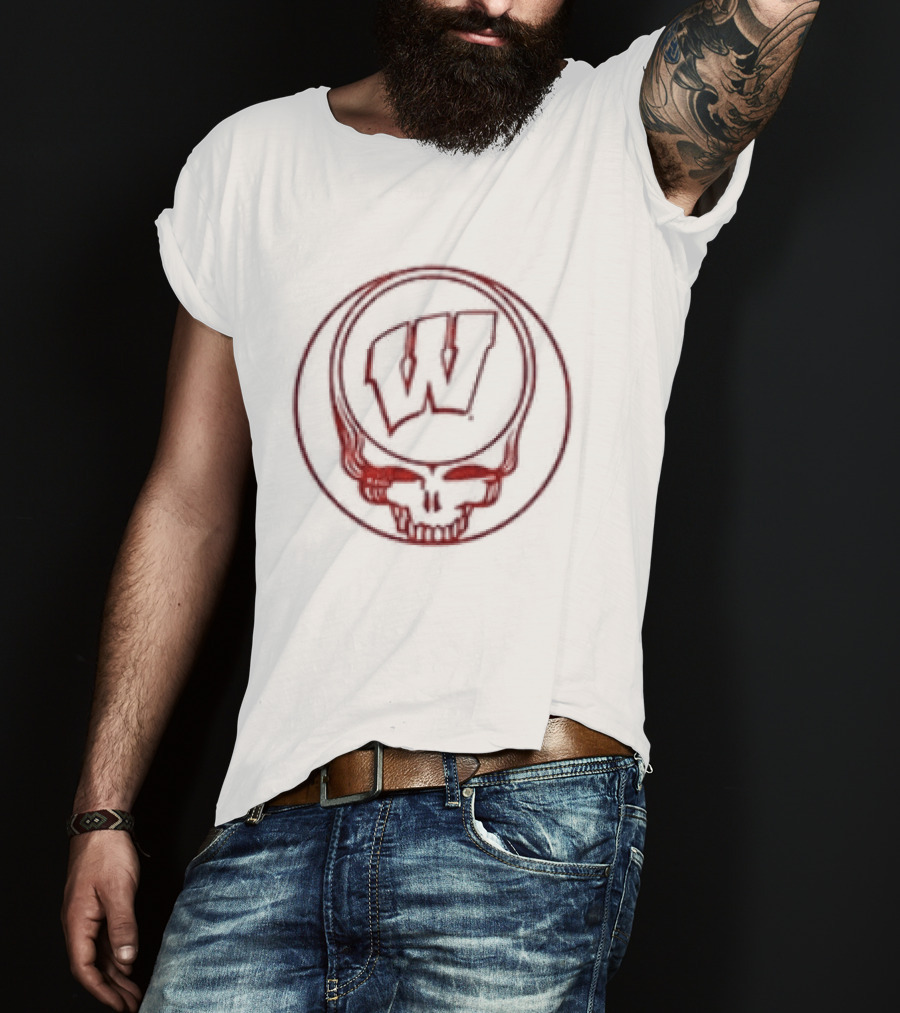 Grateful Dead Wisconsin Badgers Collaboration Skully W T-Shirt