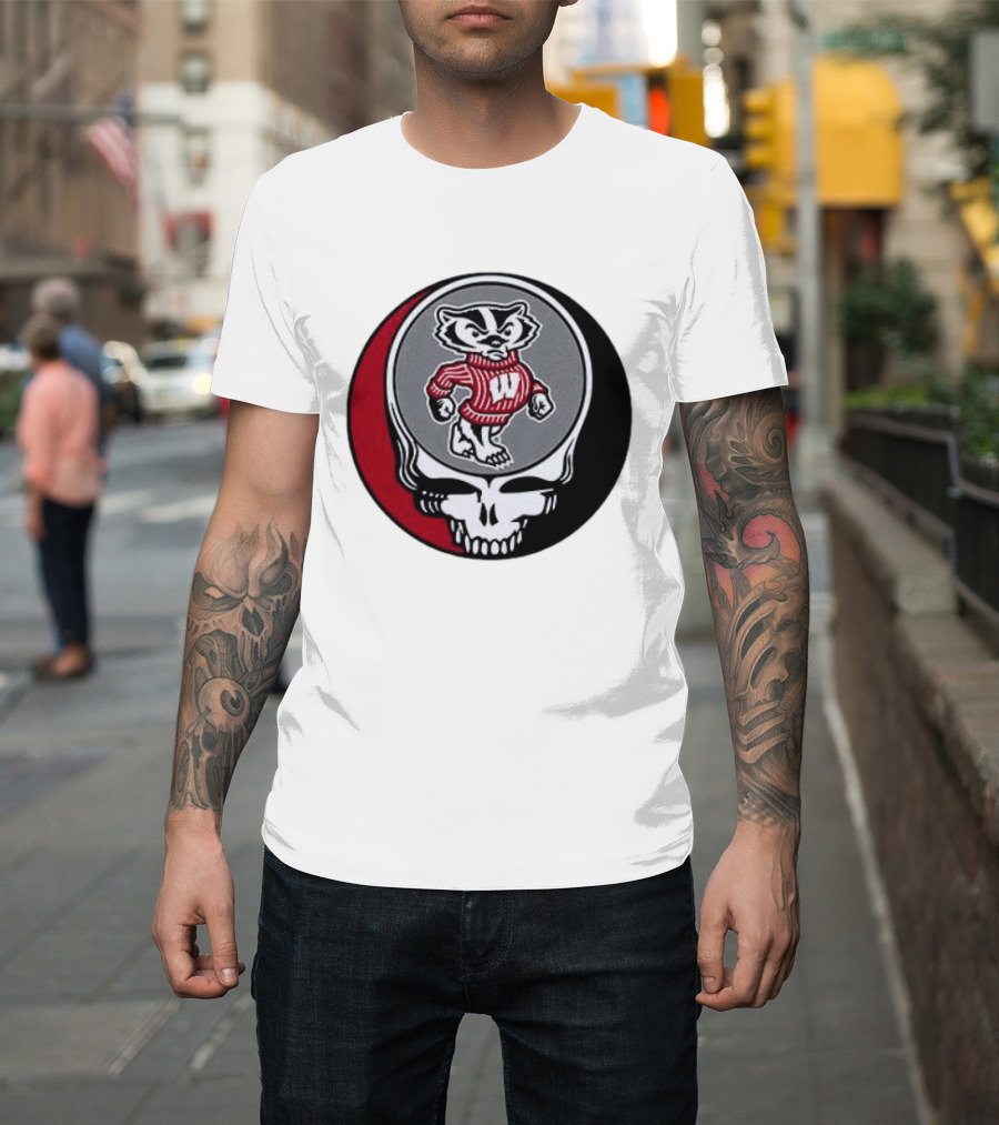 Grateful Dead Wisconsin Badgers Skull And Bucky T-Shirt