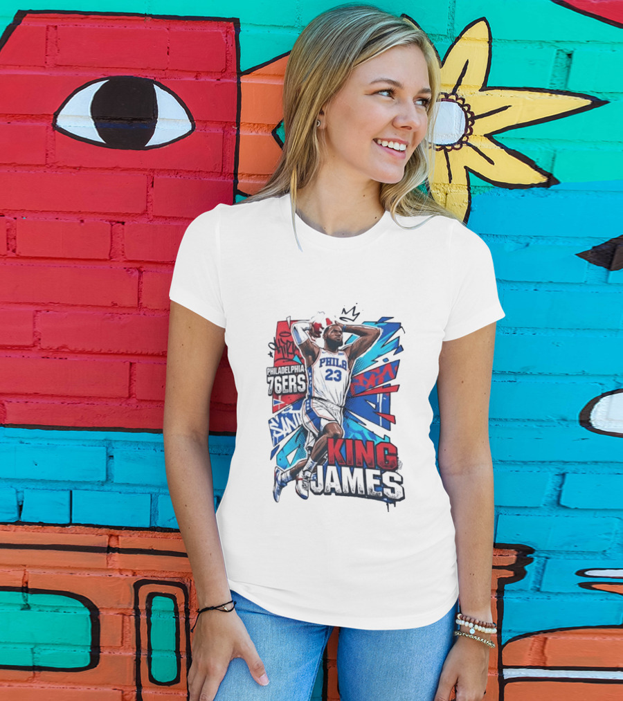 Philadelphia 76ers King James No 23 Dunk Basketball T-Shirt