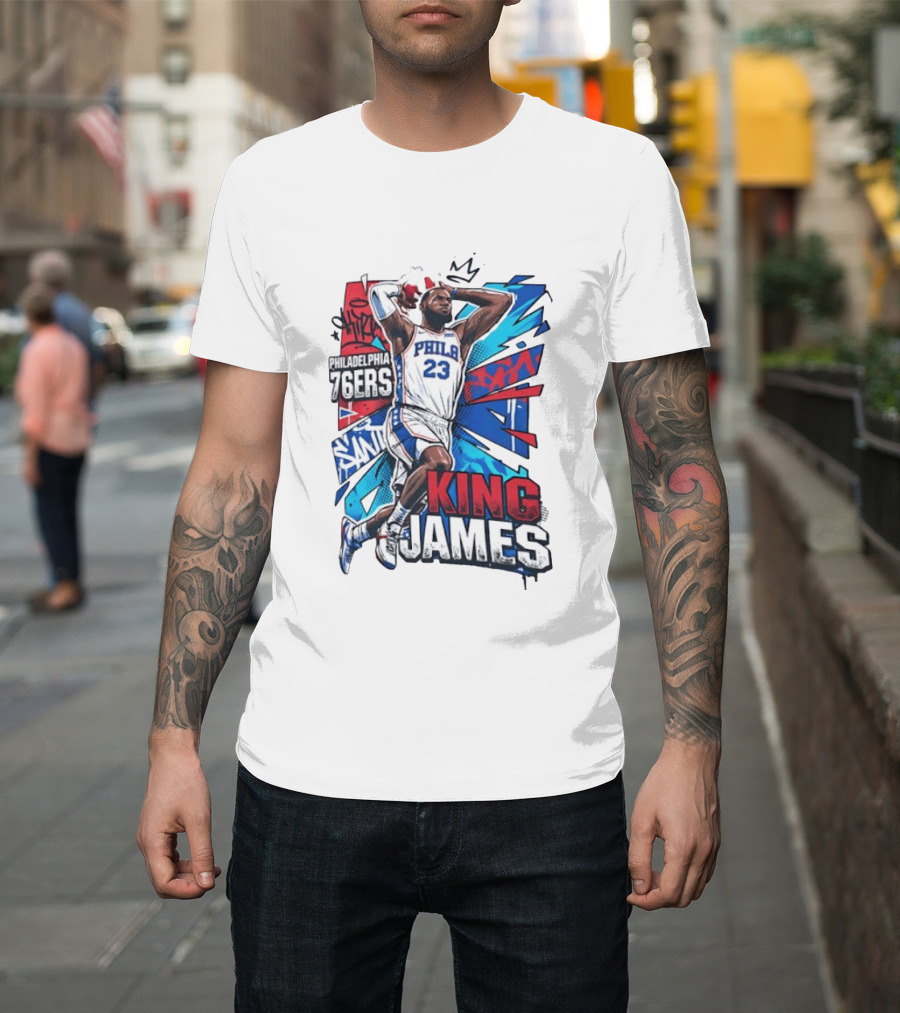 Philadelphia 76ers King James No 23 Dunk Basketball T-Shirt