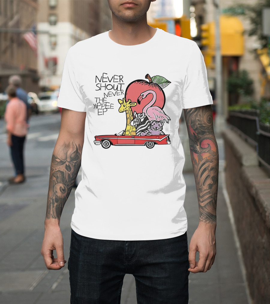 Never Shout Never The Yippee EP Flamingo Giraffe Panda Christofer Drew T-Shirt