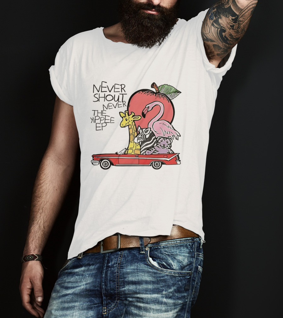 Never Shout Never The Yippee EP Flamingo Giraffe Panda Christofer Drew T-Shirt