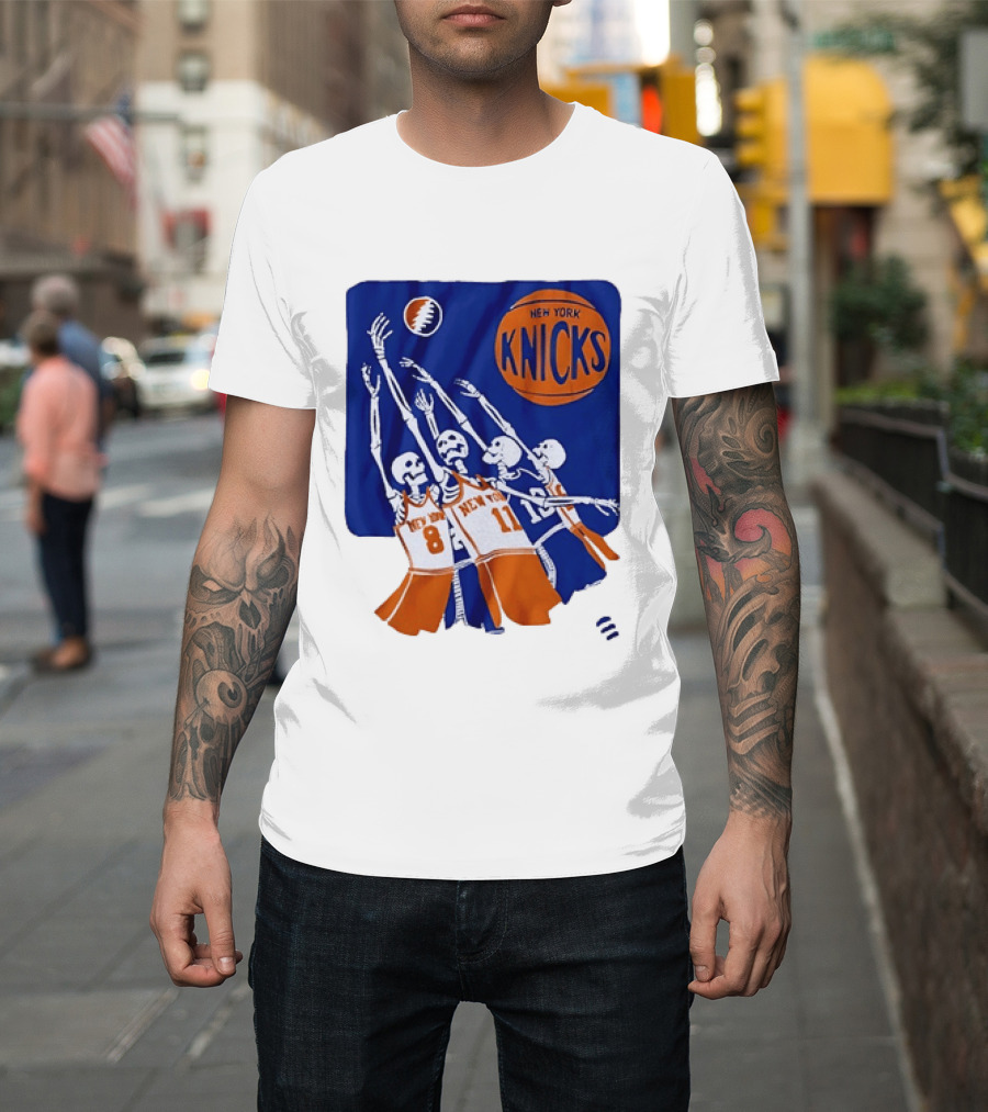 New York Knicks Skeleton Players Jersey Number 8 And 11 Basketball Team T-Shirt