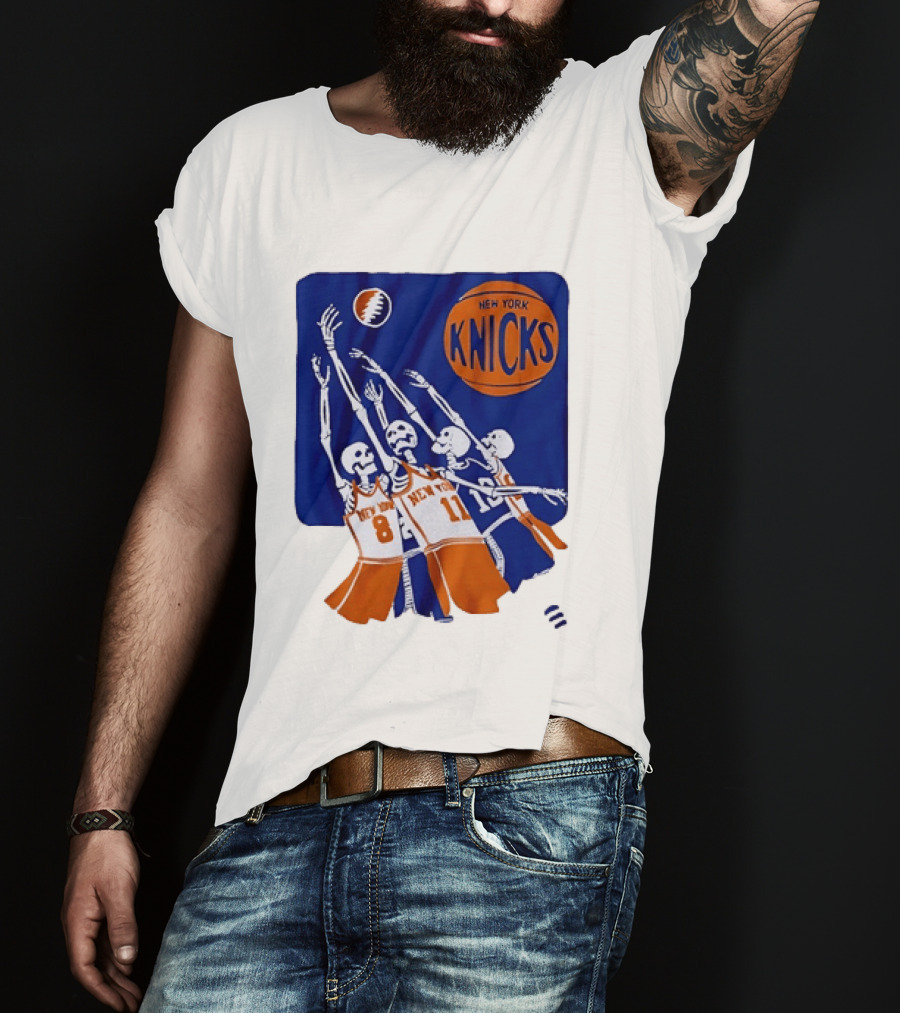 New York Knicks Skeleton Players Jersey Number 8 And 11 Basketball Team T-Shirt