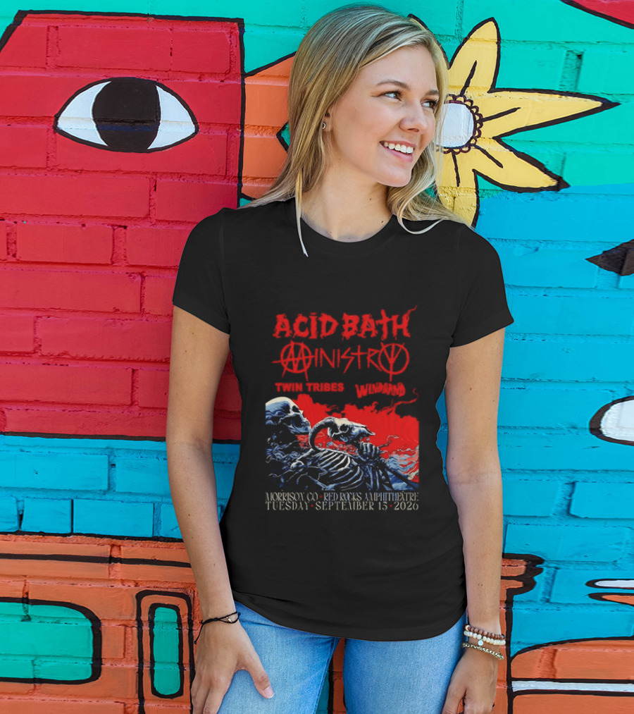 Acid Bath Ministry Twin Tribes Windhand Red Rocks Amphitheatre September 2026 Concert T-Shirt