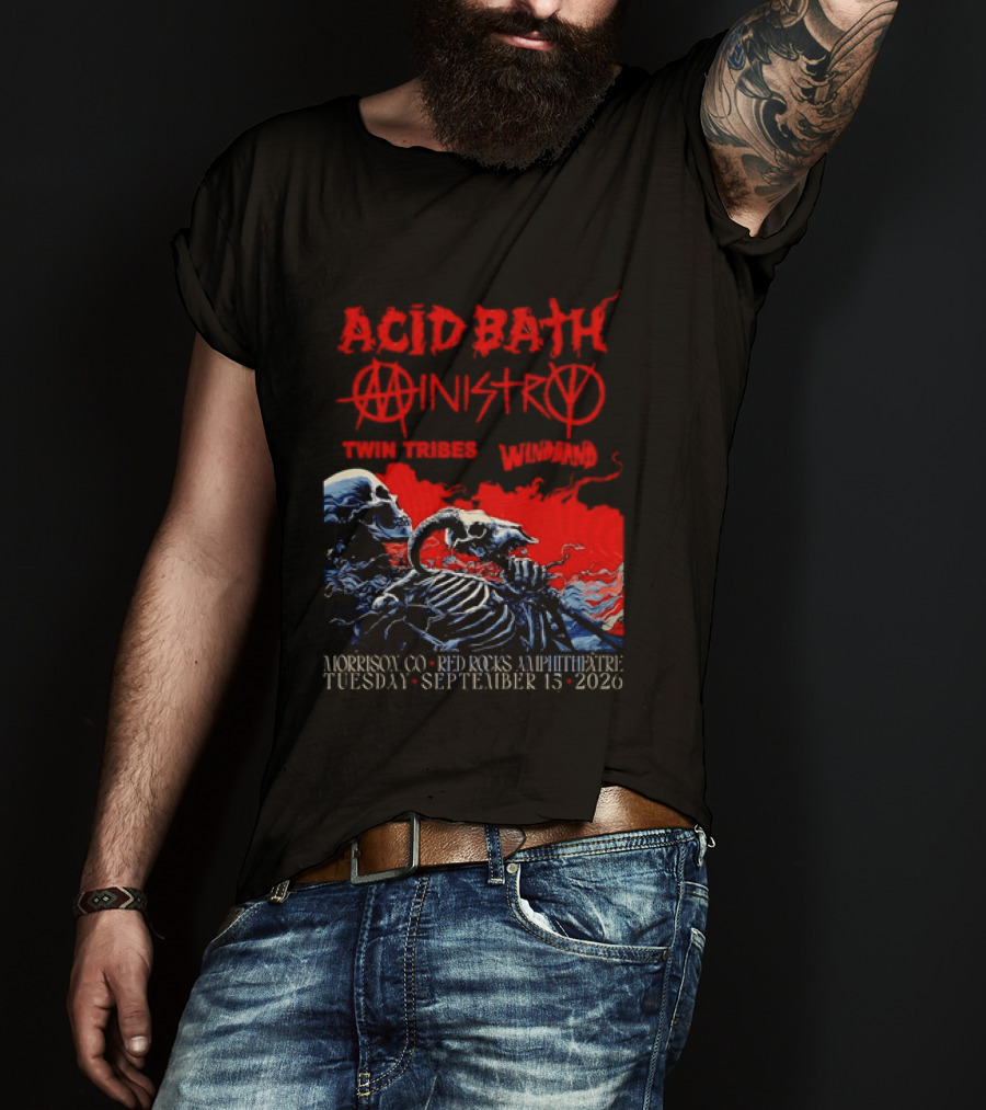 Acid Bath Ministry Twin Tribes Windhand Red Rocks Amphitheatre September 2026 Concert T-Shirt