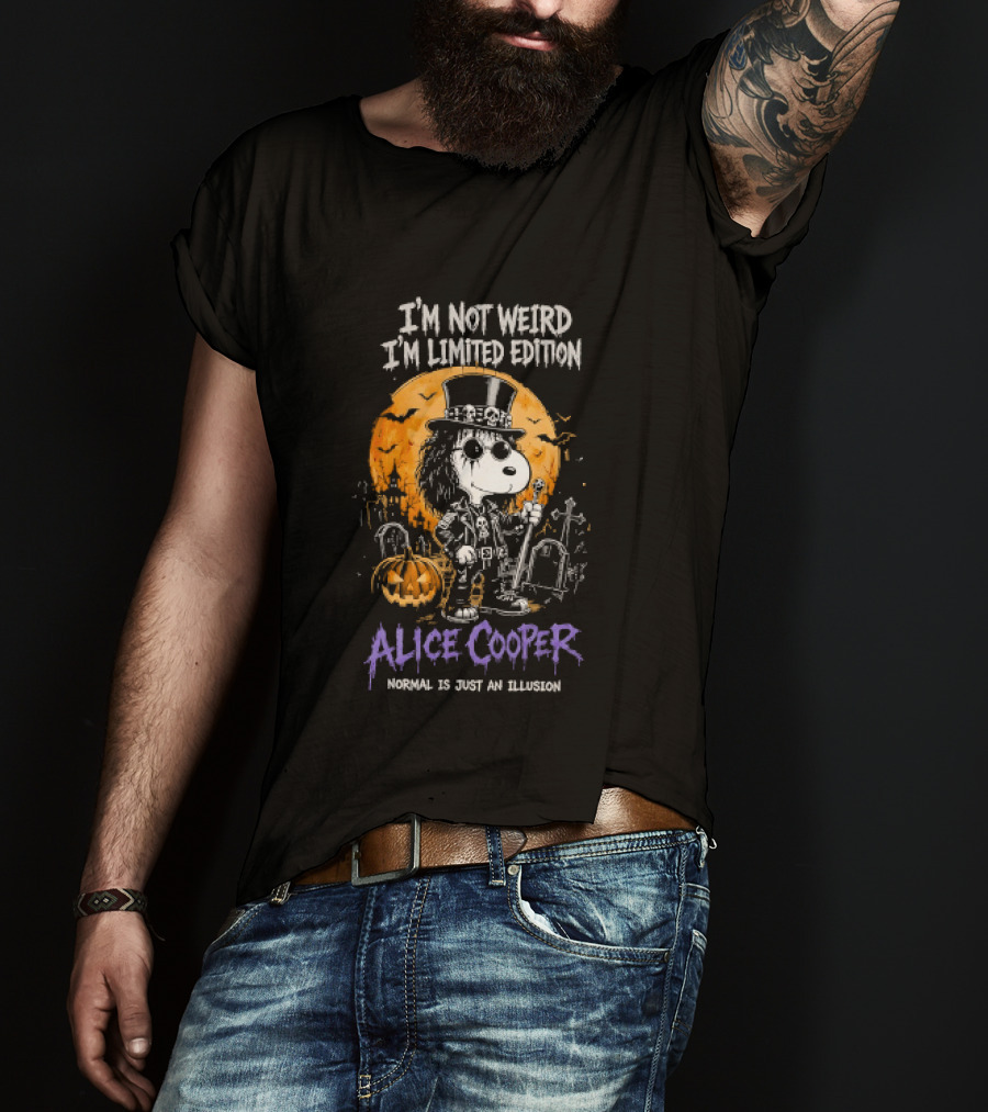 Alice Cooper Snoopy I'm Not Weird I'm Limited Edition Halloween Normal Is Just An Illusion T-Shirt