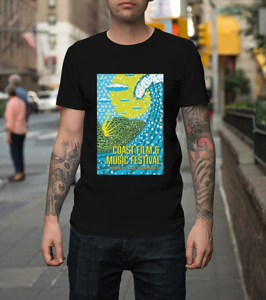 Coast Film And Music Festival Laguna Beach CA October 16 25 2026 Scenic Wave Sun And Clouds T-Shirt