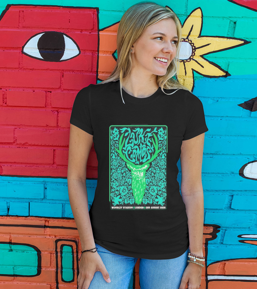 Luke Combs Wembley Stadium London August 2 2026 Deer Antlers Floral T-Shirt