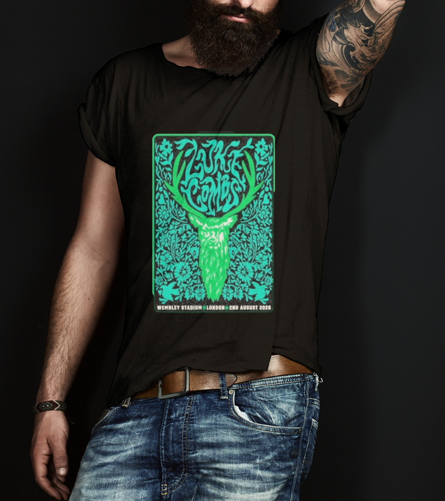 Luke Combs Wembley Stadium London August 2 2026 Deer Antlers Floral T-Shirt