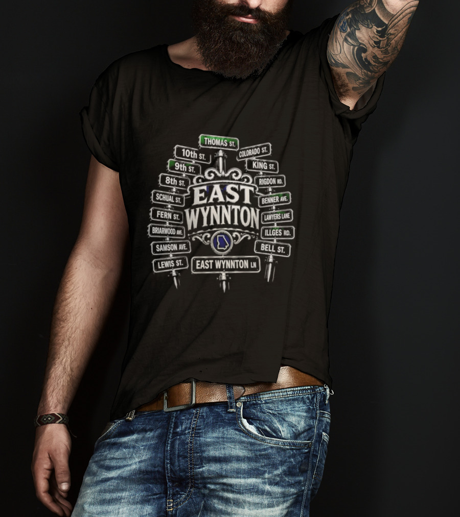 East Wynnton Intersection Street Signs Georgia Map Motif T-Shirt