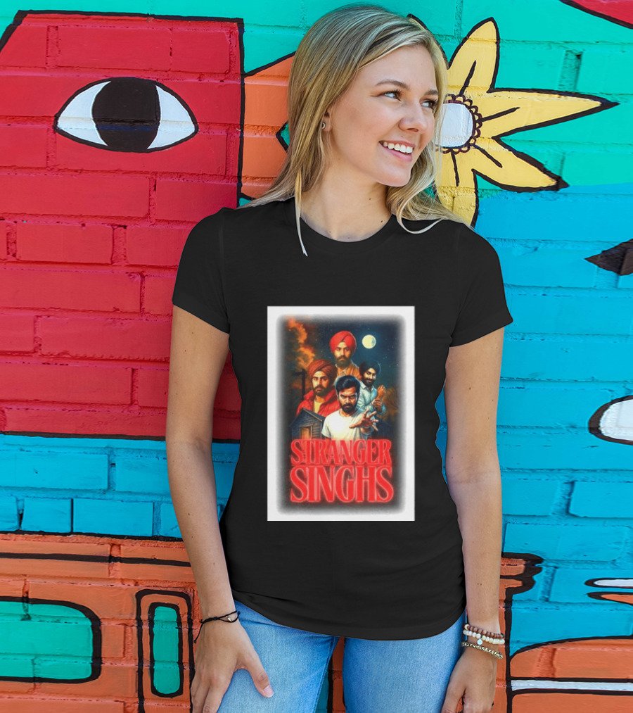 Stranger Singhs Indian Series With Turbaned Characters And Moonlit Sky T-Shirt