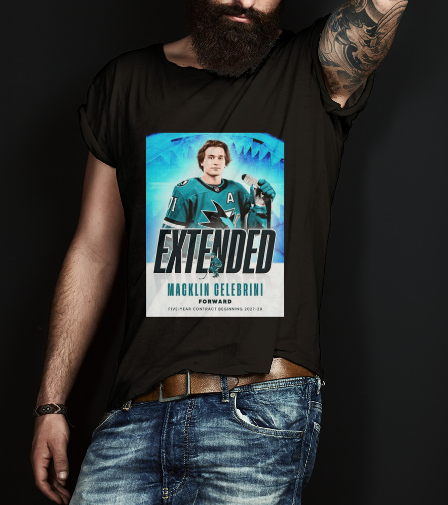 Extended Macklin Celebrini Forward Five Year Contract Beginning 2027 28 T-Shirt