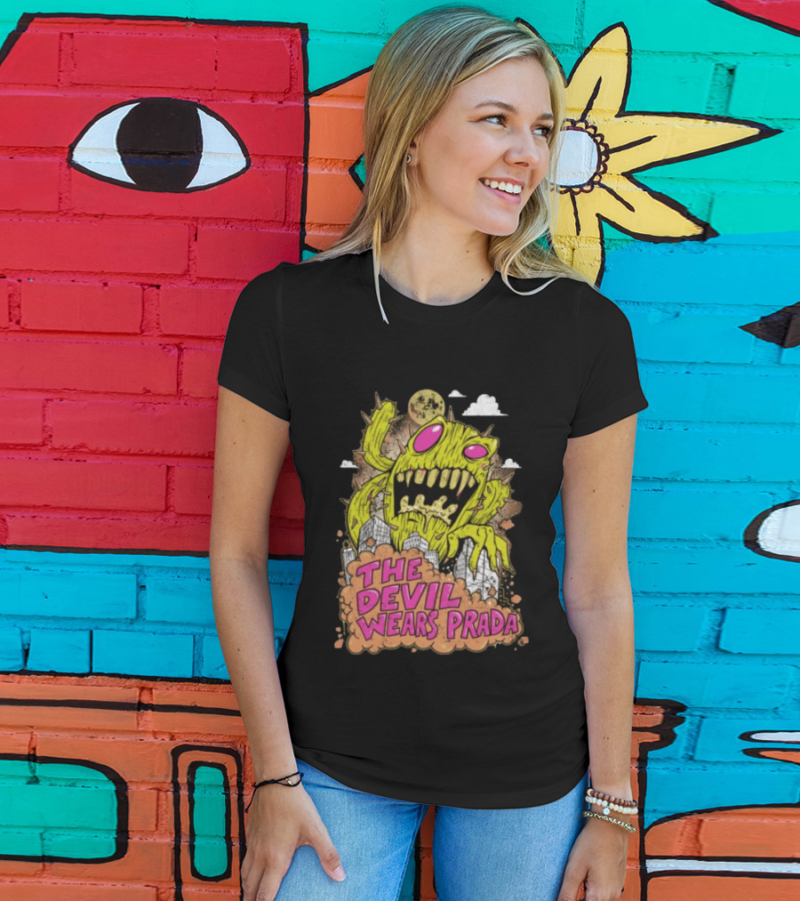 The Devil Wears Prada Cactuszilla Monster In Cityscape T-Shirt