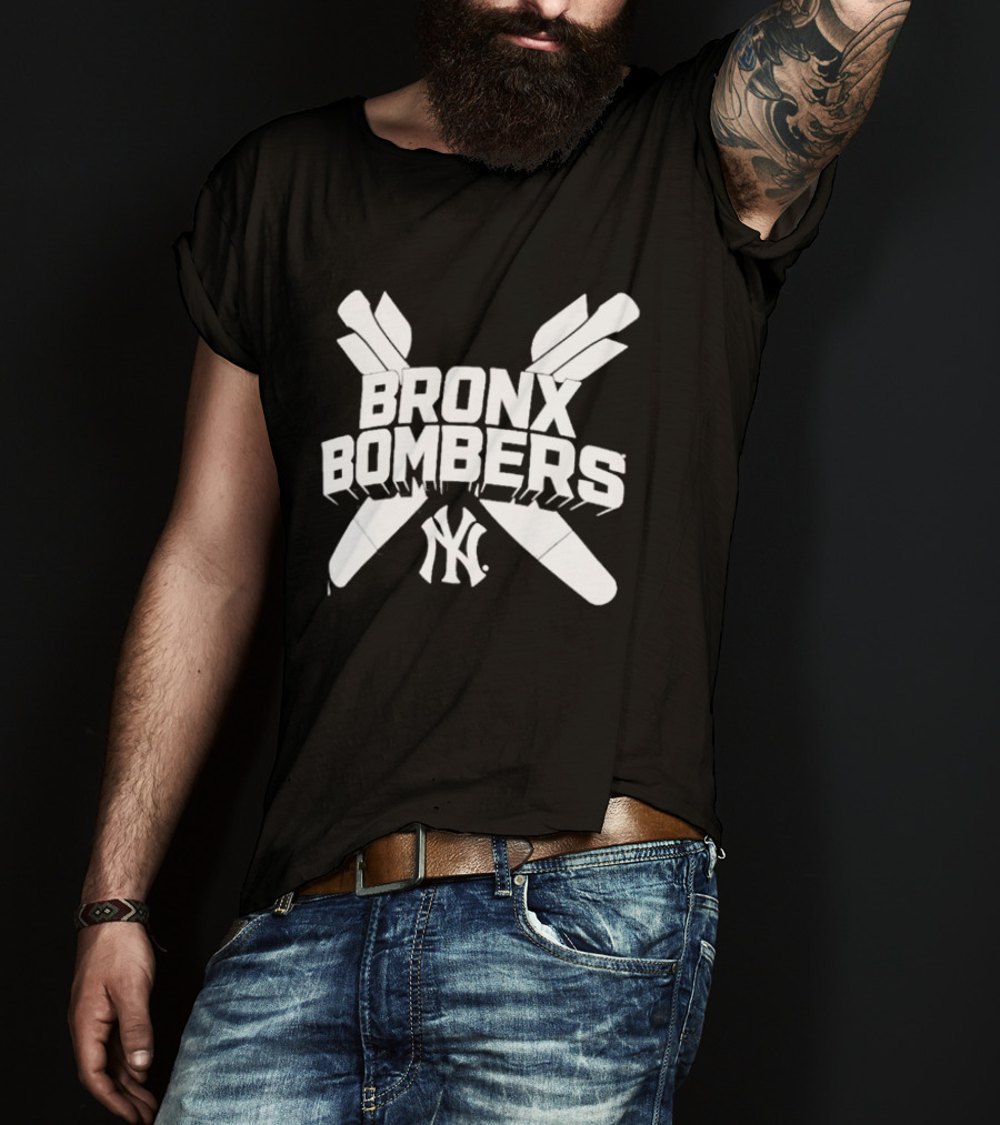 New York Yankees Bronx Bombers NY Logo With Baseball Bats T-Shirt