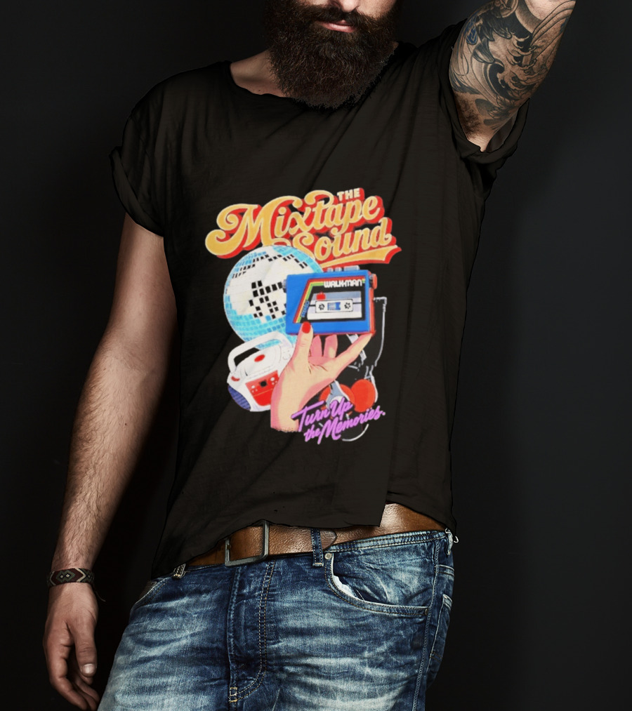 The Mixtape Sound Walkman Turn Up The Memories Disco Vibes T-Shirt