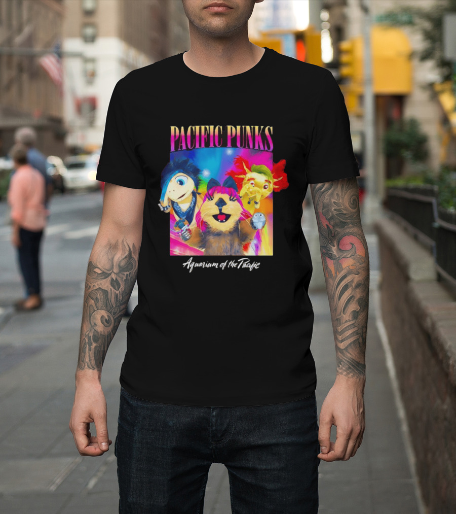 Pacific Punks Aquarium Of The Pacific Puppet Characters Colorful T-Shirt