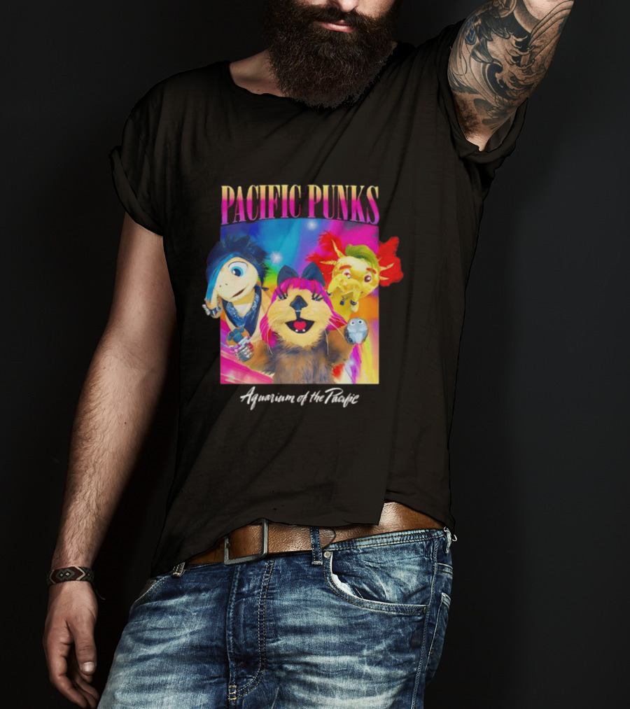 Pacific Punks Aquarium Of The Pacific Puppet Characters Colorful T-Shirt