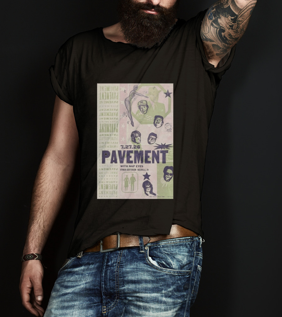 Pavement With Nap Eyes Ryman Auditorium Nashville Jul 27 2026 T-Shirt