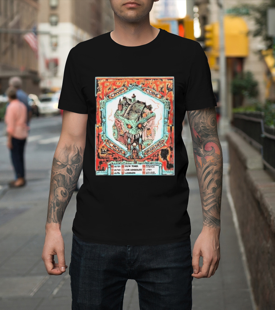 Pop Crypt Crypto Graphic Cube PC Music Brain Dead 2026 Tour New York Los Angeles London T-Shirt