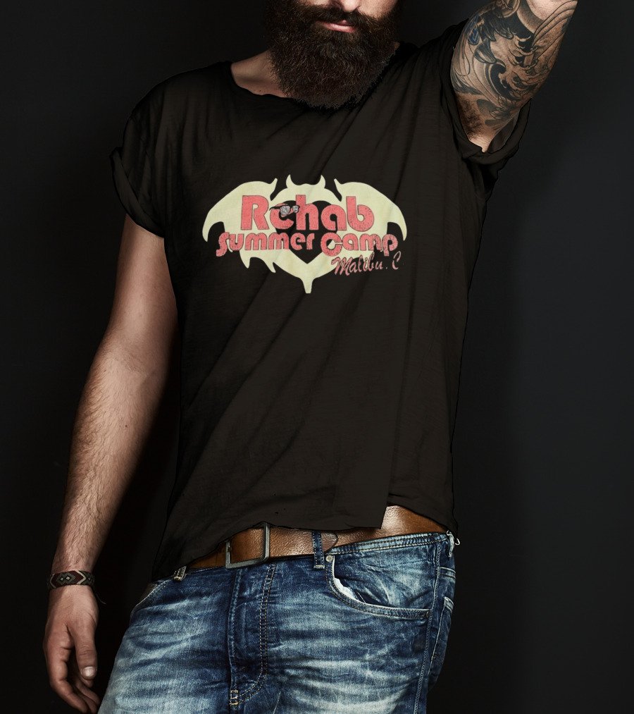 Rehab Summer Camp Malibu C Distressed Bat Wing T-Shirt