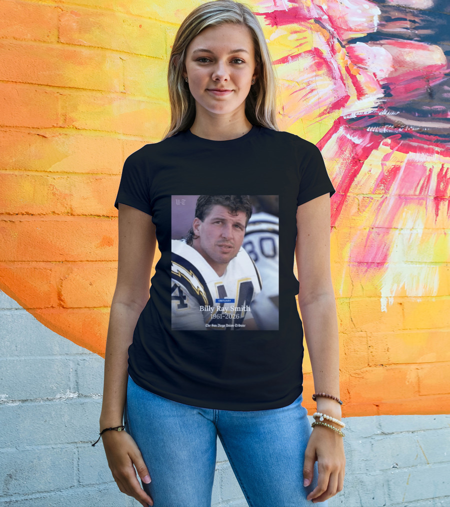 Billy Ray Smith 1961 2026 San Diego Chargers Obituary Tribute San Diego Union Tribune T-Shirt