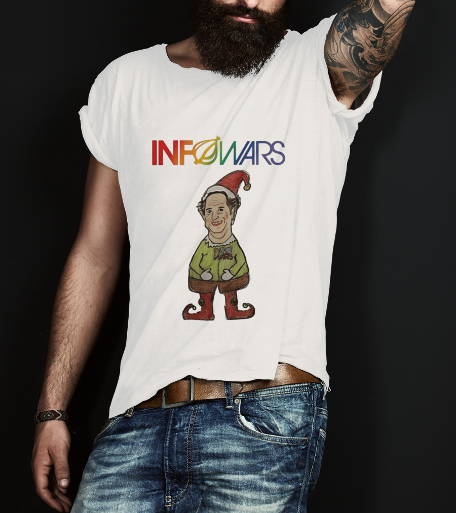 Infowars Elf Christmas Holiday Alex Jones Festive T-Shirt