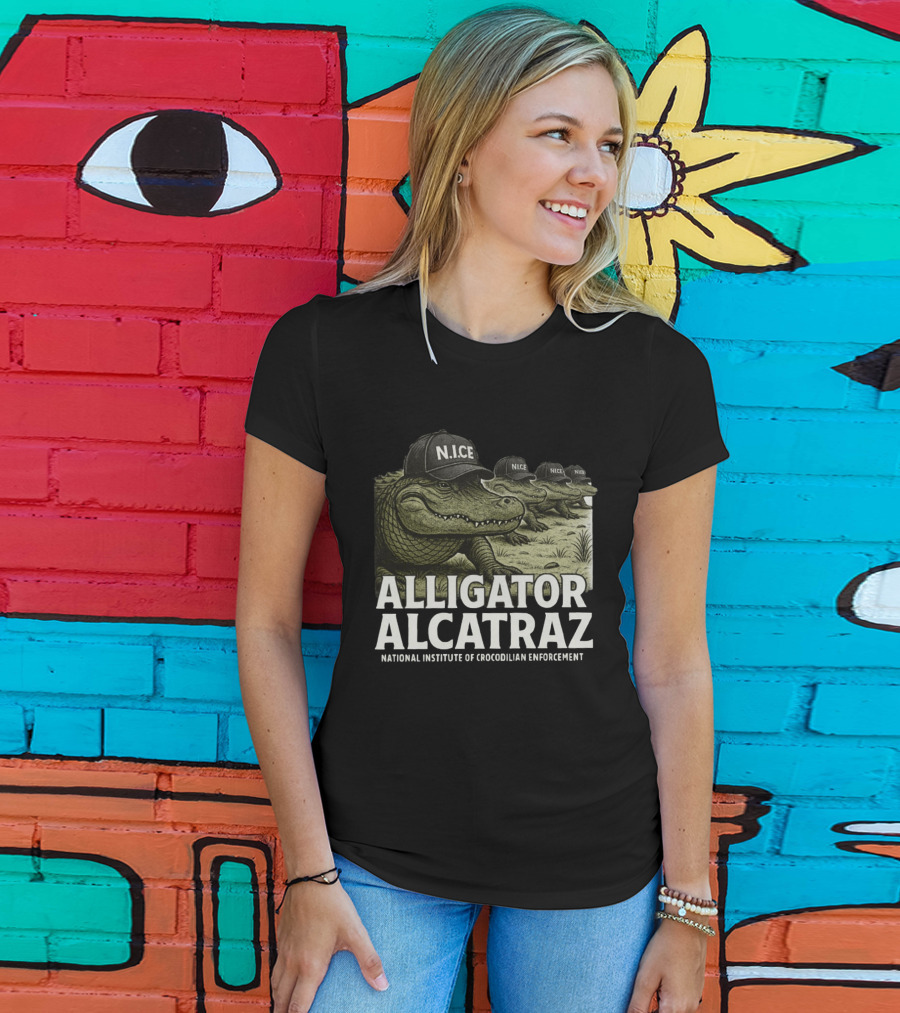 Alligator Alcatraz N.I.C.E. National Institute Of Crocodilian Enforcement T-Shirt
