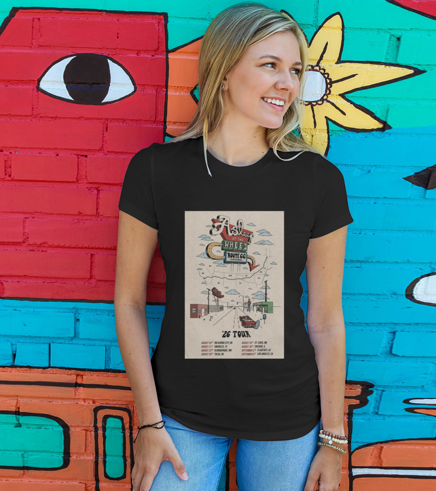 Asleep At The Wheel Route 66 Centennial 2026 Tour Oklahoma City Amarillo Albuquerque Tulsa St. Louis Chicago Flagstaff Los Angeles T-Shirt