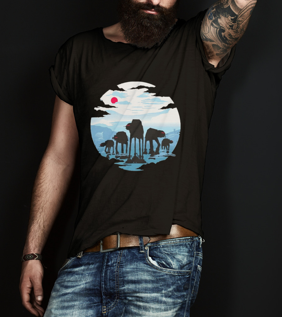 AT AT Walkers Ice Planet Battle Scene T-Shirt