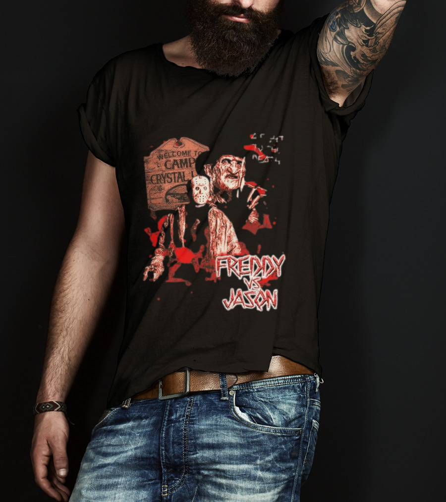 Freddy Vs Jason Welcome To Camp Crystal Lake Halloween T-Shirt