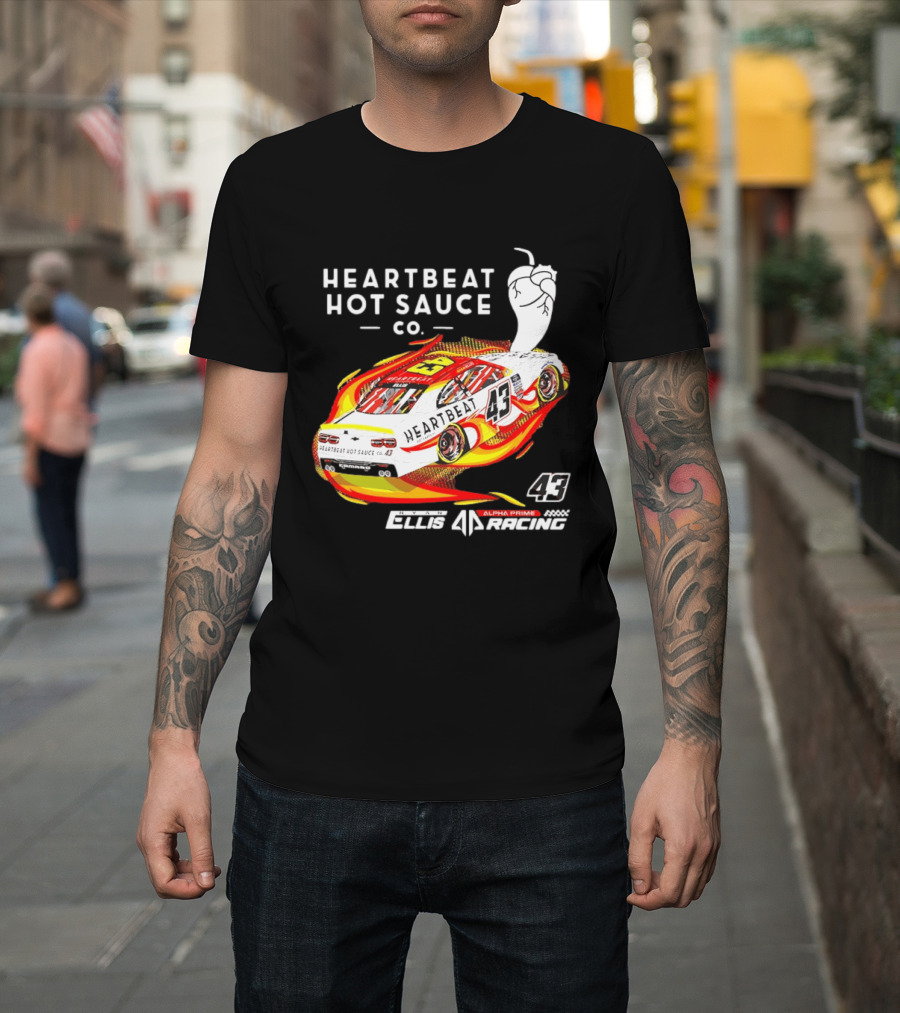 Heartbeat Hot Sauce Co Ryan Ellis 43 Alpha Prime Racing T-Shirt