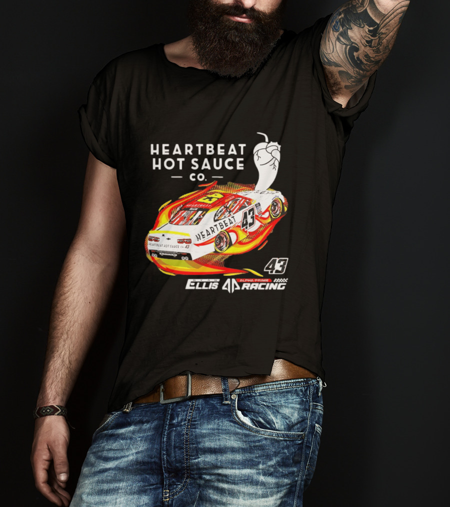 Heartbeat Hot Sauce Co Ryan Ellis 43 Alpha Prime Racing T-Shirt