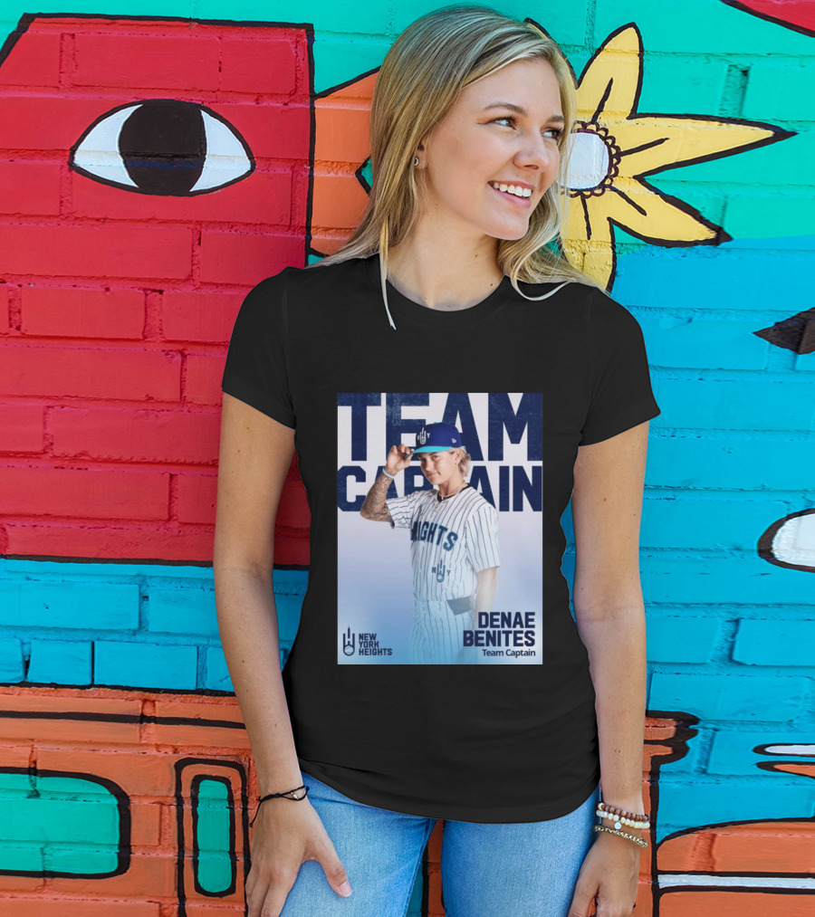 Team Captain Denae Benites New York Heights Baseball Team T-Shirt