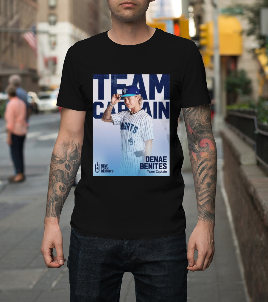 Team Captain Denae Benites New York Heights Baseball Team T-Shirt