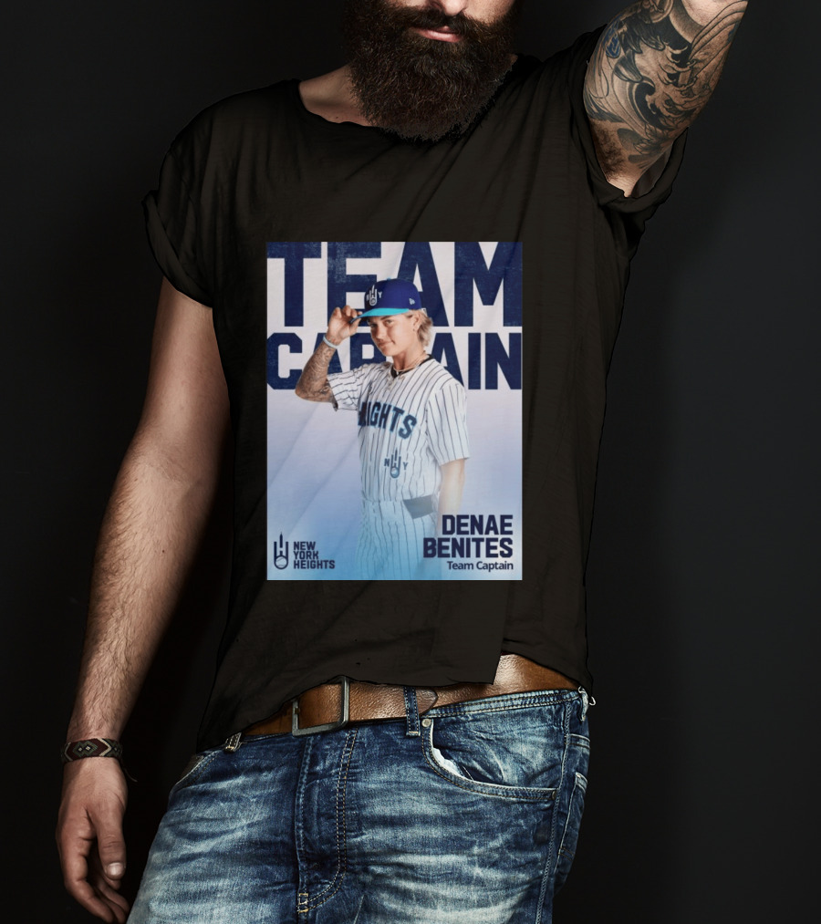 Team Captain Denae Benites New York Heights Baseball Team T-Shirt