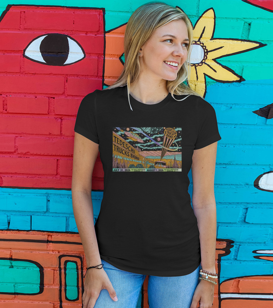Tedeschi Trucks Band Concert July 31 August 1 2026 Red Rocks Amphitheatre Morrison CO Retro Sci Fi Space T-Shirt
