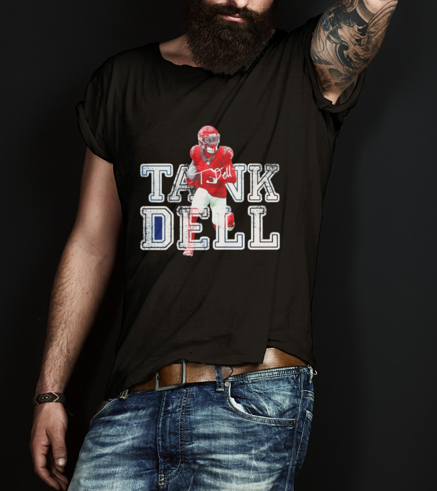 Houston Texans Tank Dell Football Player Run Action T-Shirt