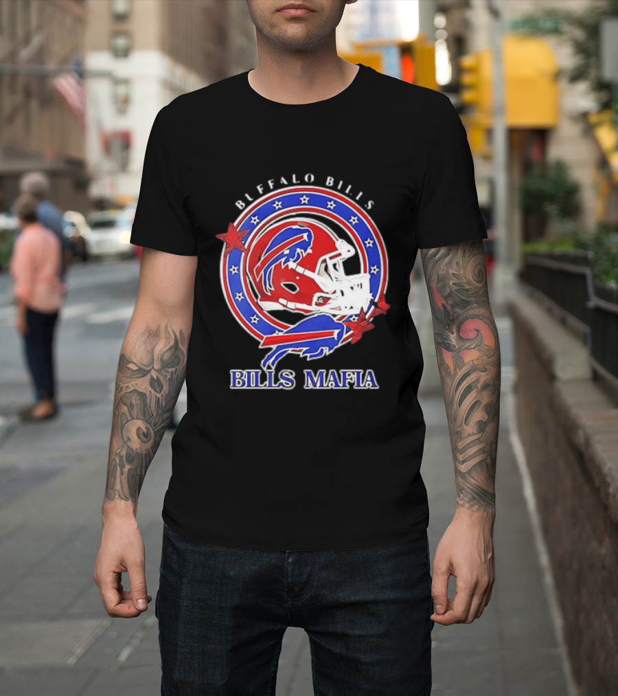 Buffalo Bills Bills Mafia Football Helmet Stars Oval T-Shirt