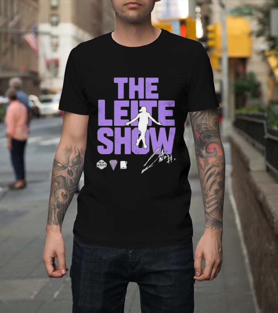 The Leite Show WNBPA Signature Purple Basketball T-Shirt